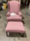 Mahogany friend mauve Wing back w/ Cabriolet legs , Chair and ottoman