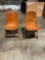 Pair of antique folding wooden chairs see pics