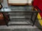 Very attractive and modern dark brown brushed metal hallway or sofa table w/ glass top