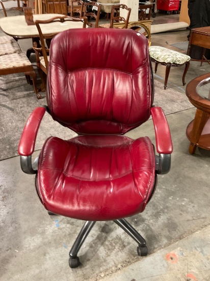 Better quality Wayne furniture red leather adjustable and reclining office chair