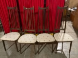 Cool set of 4 high back mid century modern upholstered chairs. see pics