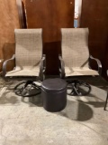 Very nice set of swivel patio chairs w/ Small ottoman Hasek see pics