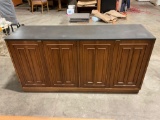 Mid century Sculptra Broyhill premier, Credenza with slate top