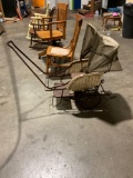 Rare antique rickshaw style baby buggy designed to be to push or pulled