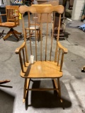 Vintage maple rocking chair with tall back