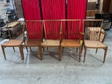 5 Very rare German mid century modern Mobel Mann dining chairs, including 2 captain chairs