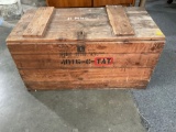 Rare vintage circa 1940s wooden crate w/ handles marked Brooklyn New York , Staten Island terminal