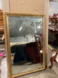 Very attractive large hallway or Living room mirror with gold painted metal trim around wooden frame