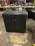 Smaller two door black wooden cabinet/29.5 X 28X 16