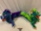 FOLKMANIS PUPPETS stuffed plush toy; 2 HEADED DRAGON neck wrap puppet