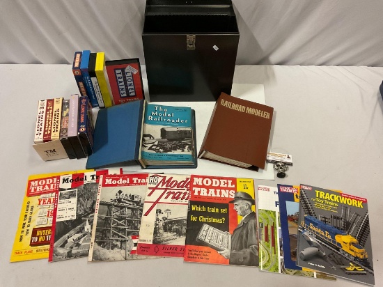 collection of mid century / vintage Model Train magazines, Books, Lionel toy train VHS