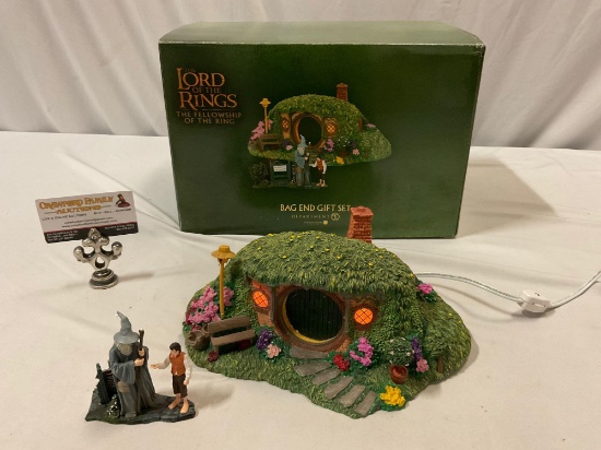 Department 56 Lord of the Rings BAG END GIFT SET Hobbit home diorama, see pics, sold as is