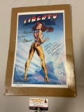 LIBERTY GIRL signed super hero art print by Mark Sparacio, numbered R008/100