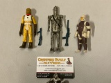 3 pc. lot vintage 1980 Kenner STAR WARS Bounty Hunters 3 3/4 inch action figures; IG-88, BOSSK,