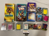 Nice collection of MARVEL comics trading card sets with boxes, X-Men, Wolverine, Spiderman.