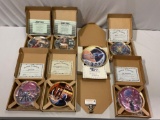 7 pc. lot of vintage STAR TREK collectors plates w/ numbered COAs / box. See pics. Enterprise crew