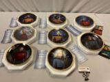 8 pc. Lot of Hamilton Collection STAR TREK The Next Generation crew plate set w/ numbered COAs.