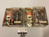 2 pc. lot NECA Disney PIRATES OF THE CARIBBEAN action figures; Capt. Jack Sparrow, Will Turner