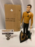 1991 Hamilton Gifts PRESENTS Star Trek CAPTAIN KIRK vinyl figure w/ stand, tag & mailer box