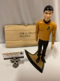 1991 Hamilton Gifts PRESENTS Star Trek SULU vinyl figure w/ stand & mailer box