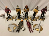7 pc. set of 1993 Hamilton Gifts STAR TREK The Next Generation 10 inch figures w/ tags & doll
