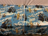 RARE 2 pc. set of 1979 vintage STAR WARS Empire Strikes Back print cotton window curtains, approx 40