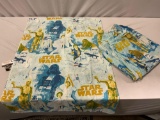 RARE 2 pc. twin bed sheet set 1977 vintage STAR WARS print cotton flat & fitted sheets.