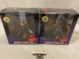 2 pc. Lot of 1989 vintage GALOOB Limited Edition STAR TREK V figures in box; Capt. Kirk & Klaa