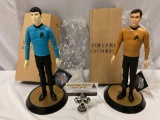 2 pc. lot of vintage 1991 STAR TREK 11 inch figures w/ stand, tag, mailer box.