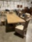 Fantastic French Farmhouse style table w/ 2 leaves , bench and 4 rattan chairs