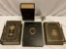 4 pc. lot of vintage book shaped stash boxes, approx 8 x 11 x 4 in.