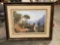 Large and beautifully framed print of an Italian / Greek Villa overlooking the sea