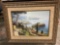 Elegant and expensively framed print European village overlooking to sea