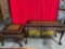 Elegant solid wood sofa or hall table, and matching end table with eagle and ball feet