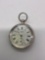 Antique Sterling silver case , Waltham model 1883 18s, 7j open face pocket watch , running cond.