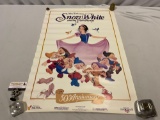 vintage 1987 Walt Disney SNOW WHITE AND THE SEVEN DWARFS 50th Anniversary litho poster, made in USA