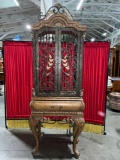 Very elegant and ornate solid wood and wrought iron Wine rack cabinet . by AICO