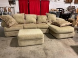Like new gorgeous very high end Tuscany fringe, sofa W/chase lounge combination see pics
