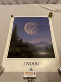 RARE vintage 1986 DISNEYLAND Star Tours STAR WARS Endor poster in nice condition 18 x 24 in.
