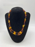 Very fine quality authentic fossil amber necklace of different colors