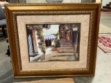 Beautifully framed art print Au Coeue Du Viilage see pic for artist signature