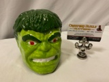RARE Marvel Comics INCREDIBLE HULK hand painted cookie jar w/ lid, signed by artist, see pics