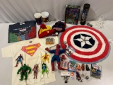 Large lot of DC / MARVEL COMICS super hero collectibles, decor, action figures & toys: Superman