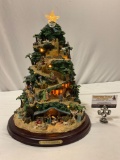 Thomas Kinkade GLORY TO THE NEWBORN KING Nativity Scene / Christmas Tree illuminated musical