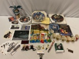 Large mixed lot of STAR WARS collectibles; collectors plates, PEZ, Dixie cups, ROTJ patch, Star