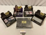 Huge collection of vintage STAR WARS Customizable Card Game gaming cards w/ 4 retail display boxes.