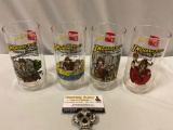 Vintage 4 pc. complete set of 1984 INDIANA JONES AND THE TEMPLE OF DOOM Taco Time 7up tumbler