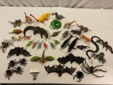 Huge lot of vintage / modern dinosaur / reptiles toys, creepy bats / spiders / dragons / whales +