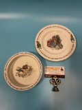 2 pc. lot of vintage WEDGWOOD of Etruria & Barlaston Peter Rabbit bowl/ plate, approx 8 in.