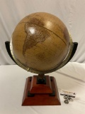 Replogle 12 inch diameter Globe WORLD SIENNA genuine leather globe with wood /metal stand, nice!